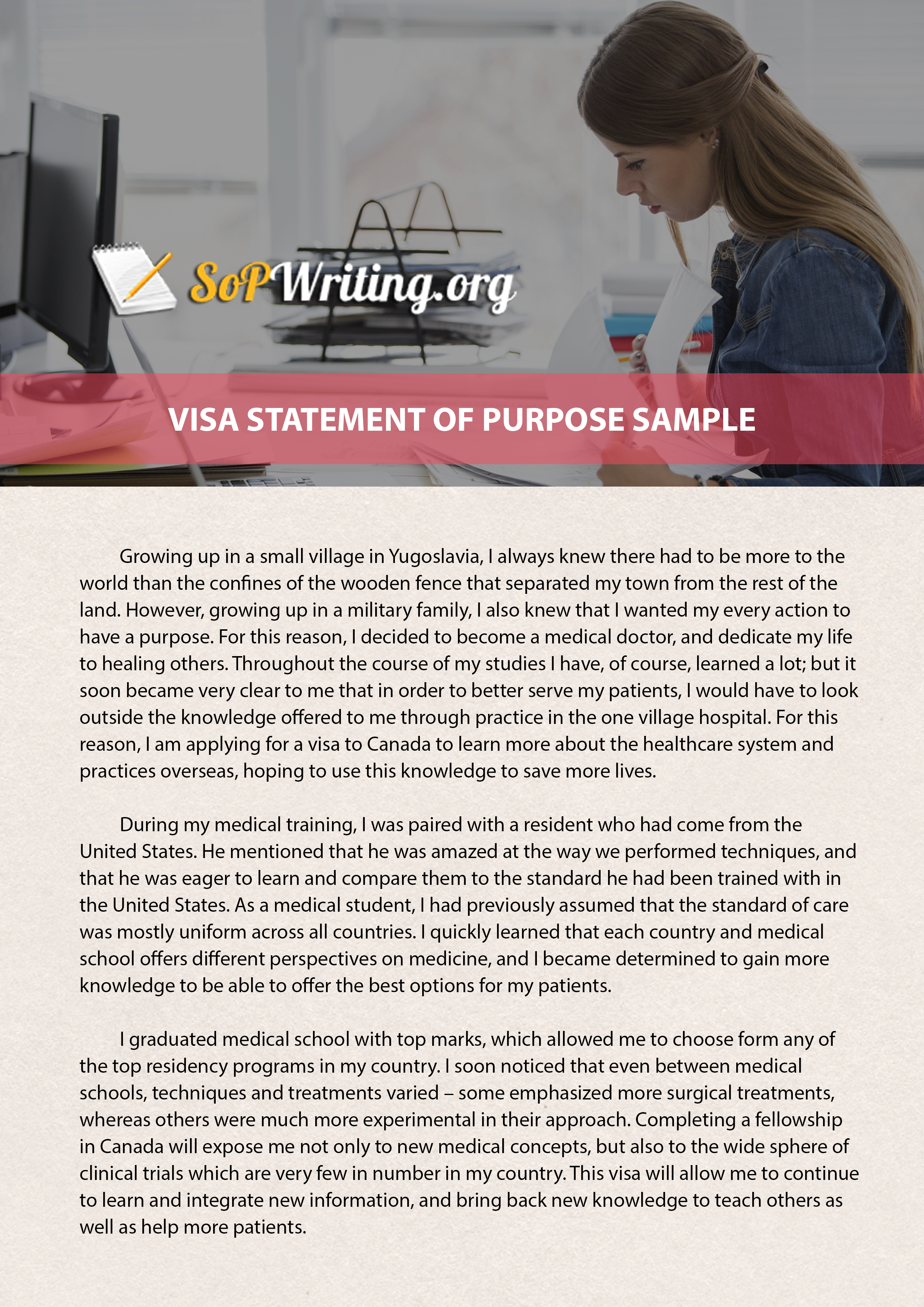 Visa Statement of Purpose Sample