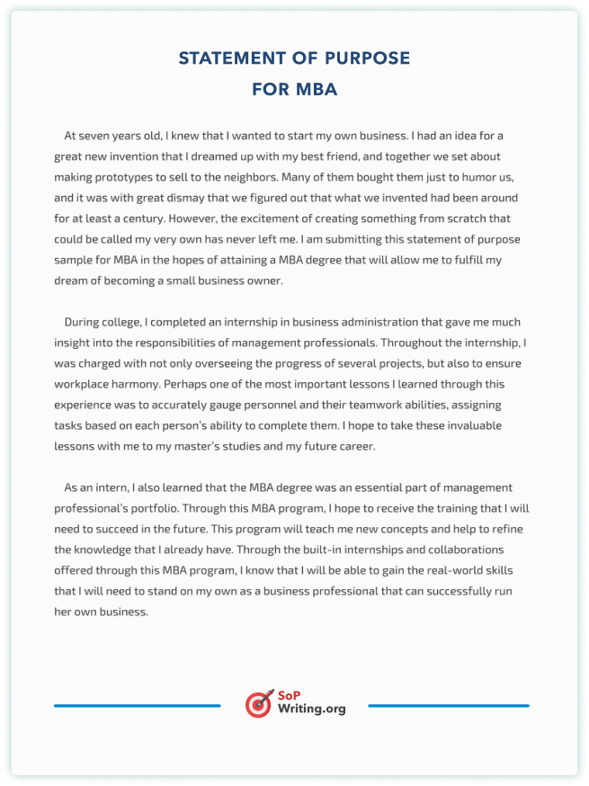 Company Statement Of Purpose Examples