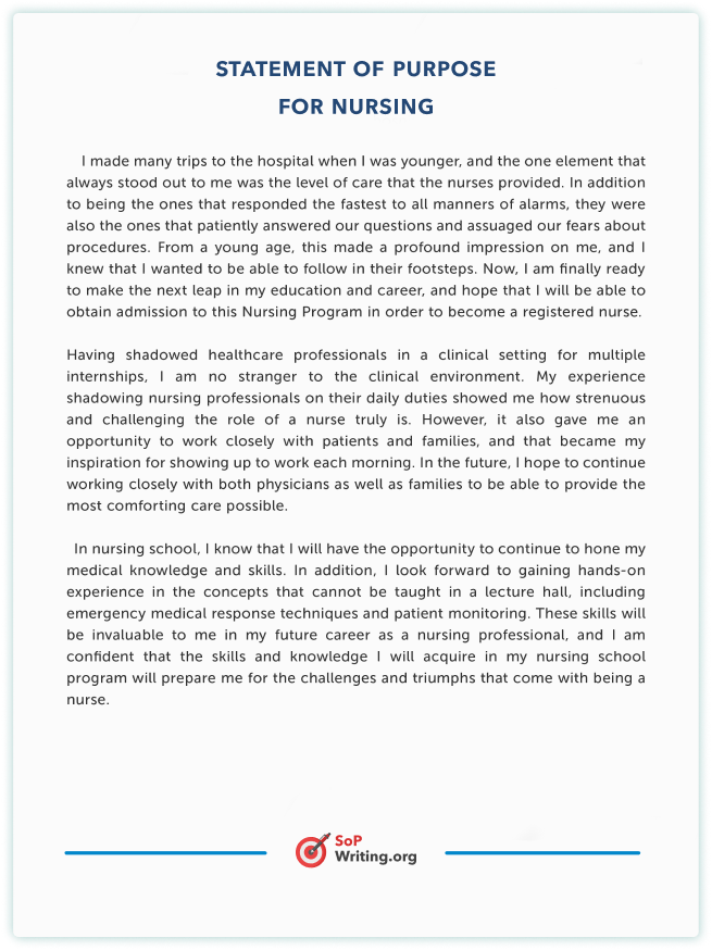 personal statement for nursing scholarship examples